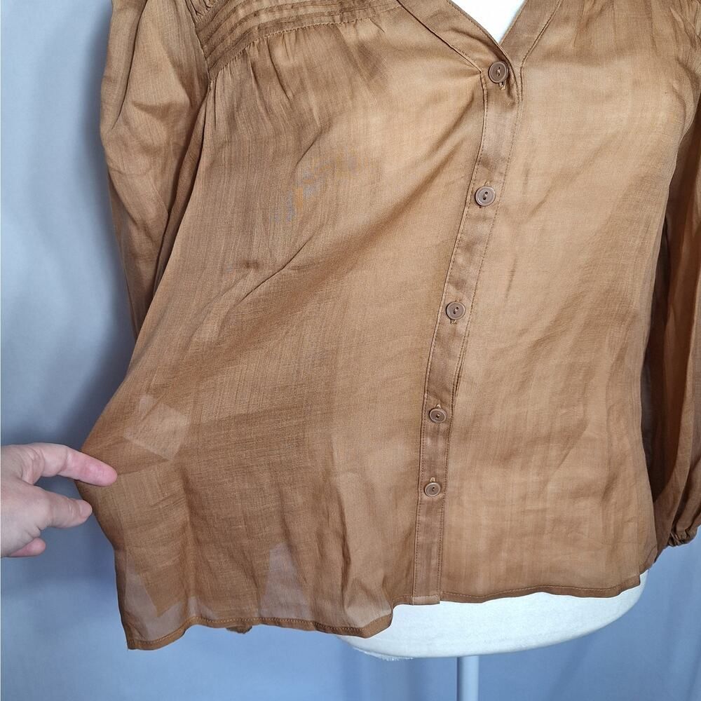 Tommy Bahama Button Up Blouse Balloon Sleeve Ramie XS Womens - Picture 5 of 12